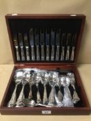 AN ARTHUR PRICE CANTEEN SET OF WHITE METAL FLATWARE, WITH KINGS PATTERN