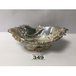 A HALLMARKED SILVER EMBOSSED BONBON DISH 1949, 82 GRAMS