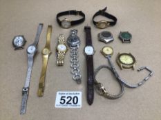 A QUANTITY OF LADIES WATCHES, ROTARY, INGERSOL AND MORE