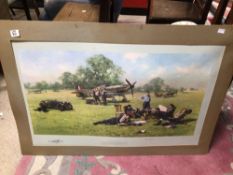 A SIGNED DAVID SHEPHERD LIMITED EDITION PRINT 70 / 850 (AT READINESS SUMMOL 1940), UNFRAMED