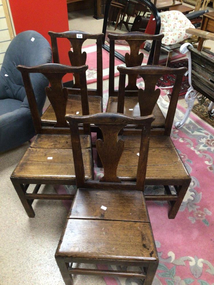 FIVE EARLY 19TH CENTURY OAK WELSH CHAIRS A/F