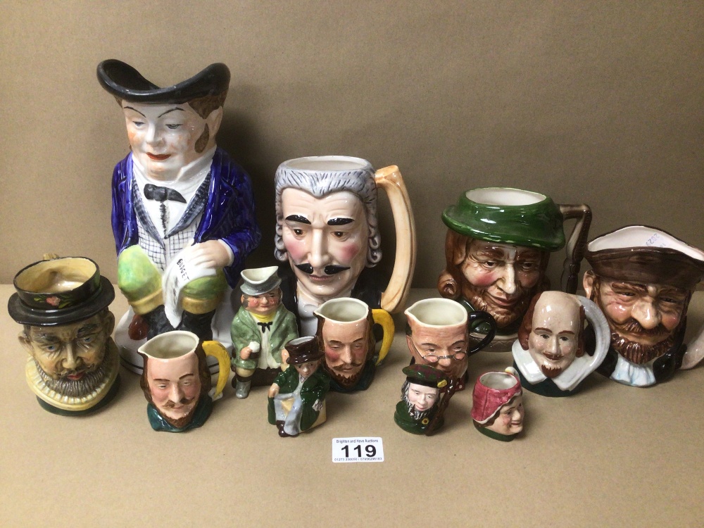 A QUANTITY OF MIXED TOBY JUGS, INCLUDES MUSICAL