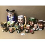 A QUANTITY OF MIXED TOBY JUGS, INCLUDES MUSICAL