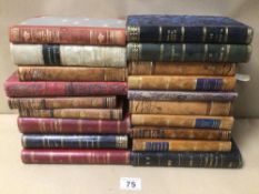 A COLLECTION OF CONTINENTAL VINTAGE LEATHER-BOUND BOOKS, SOME EARLY VINTAGE, INCLUDES SJOBERG,
