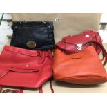 A QUANTITY OF LADIES HANDBAGS, GROUNDCOVER AND MORE