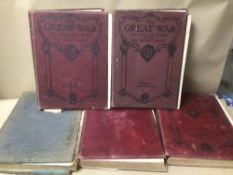 FOUR VOLUMES (1-4) OF THE GREAT WAR BY H.W. WILSON AND J.A. HAMMERTON, WITH A GEOGRAPHIC