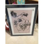 FELIKS TOPOLSKI SIGNED FRAMED AND GLAZED LIMITED EDITION PRINT 184/200, 60 X 80CM