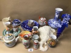 A MIXED COLLECTION OF MAINLY ORIENTAL PORCELAIN, INCLUDES NORITAKE AND MORE WITH SOME CONTAINING