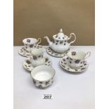 A NINE-PIECE PART TEA SET COLLECTION OF ROYAL ALBERT ‘SWEET VIOLETS’ BONE CHINA