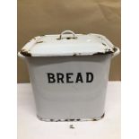 A VINTAGE 1930S WHITE ENAMEL BREAD BIN