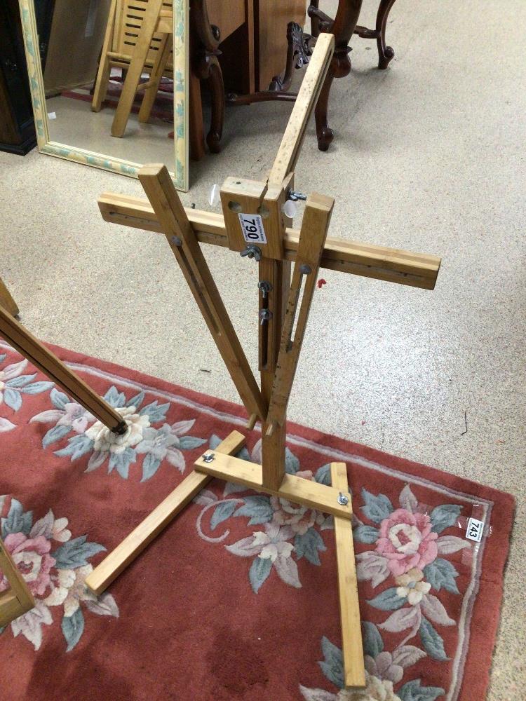 TWO WOODEN FOLDING EASELS - Image 2 of 4