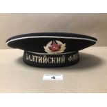 A SOVIET USSR BALTIC FLEET NAVY SAILOR HAT WITH RIBBON SIZE 57