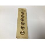 A SET OF SIX VINTAGE HORSE RELATED BUTTONS