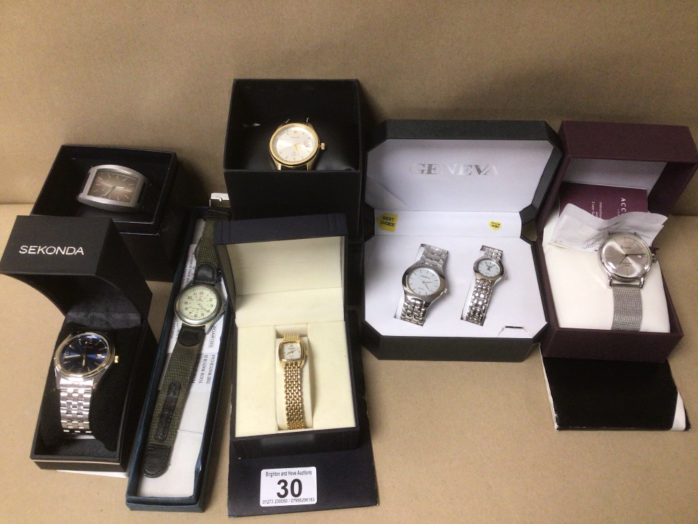 A MIX COLLECTION OF LADIES AND GENT’S WATCHES, SOME IN MATCHING BOXES, INCLUDES ACCURIST, SEKONDA - Image 3 of 7