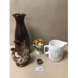 MIXED CHINA PIECES INCLUDES CAPODIMONTE, FOSTERS STUDIO, SCHEVRICH-KERAMIK AND HORNSEA