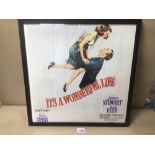 A VINTAGE REPRODUCTION POSTER OF (ITS A WONDERFUL LIFE) FRAMED AND GLAZED, 53 X 53CM