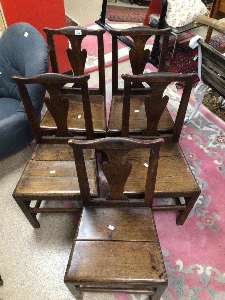 FIVE EARLY 19TH CENTURY OAK WELSH CHAIRS A/F - Image 2 of 3