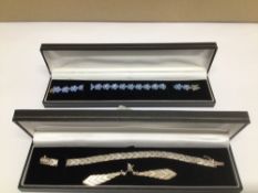 TWO BOXED 925 SILVER BRACELETS AND EARRING SETS