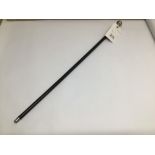 AN EBONISED MILITARY SWAGGER STICK COLDSTREAM GUARDS, 73CM