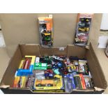 A QUANTITY OF DIE-CAST TOYS, CORGI, BURAGO, MATCHBOX AND MORE