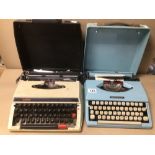 TWO VINTAGE PORTABLE TYPEWRITERS, A BROTHER DELUXE 660TR, NO. G35300159. AN IMPERIAL 200, NO.