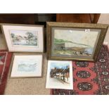 MAINLY FRAMED AND GLAZED LOCAL ARTIST WATERCOLOURS PATRICIA HALL (ROTTINGDEAN) AND MORE