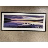 DAVID NOTON, TITLED SCOTTISH HIGHLANDS, LOCH RANNOCK AT DUSK PHOTOGRAPH FRAMED AND GLAZED, 108 X