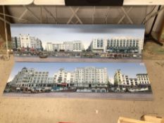 TWO LARGE PHOTOGRAPHS OF BRIGHTON SEAFRONT 199 X 44CM
