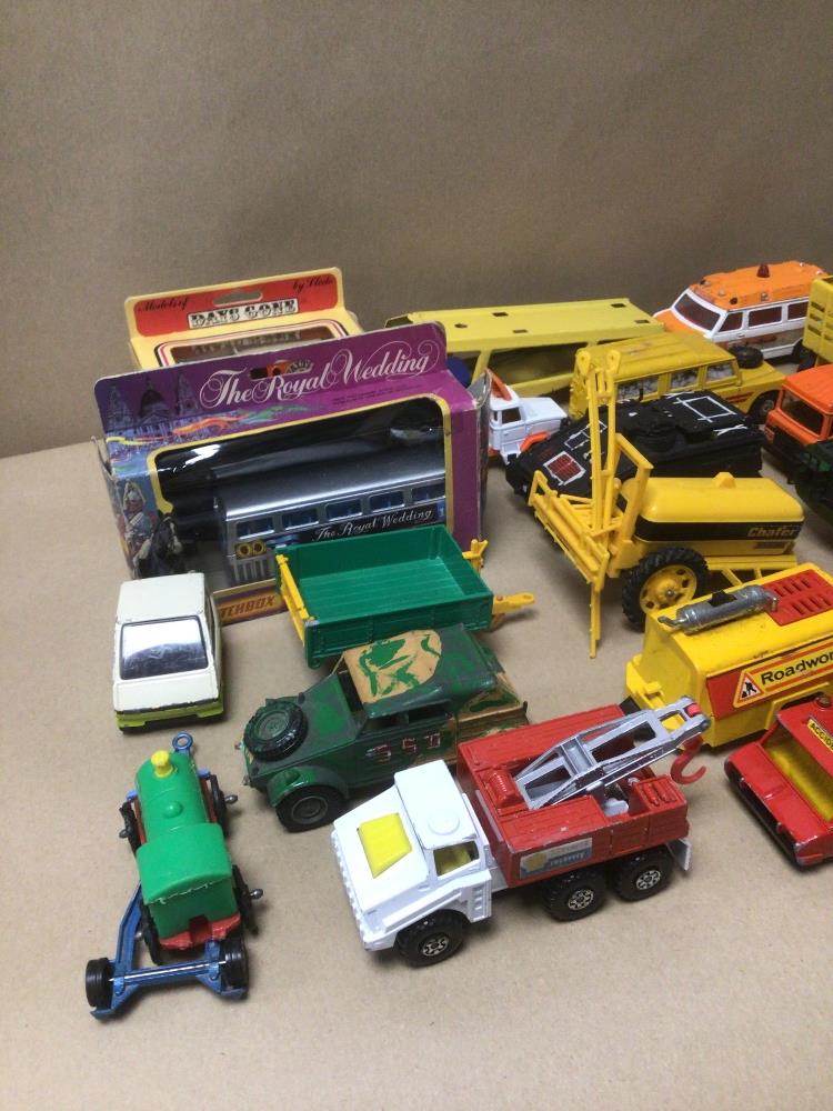 A QUANTITY OF PLAY WORN, DIE-CAST VEHICLES, MATCHBOX, DINKY AND CORGI - Image 2 of 6