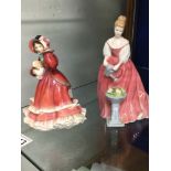 TWO ROYAL DOULTON FIGURINES, ALEXANDRA HN3292, CHRISTMAS TIME HN2239