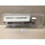 A CASED DIE-CAST ERF LORRY AND TRAILER (HENLEY TRANSPORT)