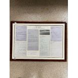 A FRAMED AND GLAZED HISTORY OF DUNKIRK TITLED (A MIRACLE OF DELIVERANCE) LETTERS, MESSAGES DURING