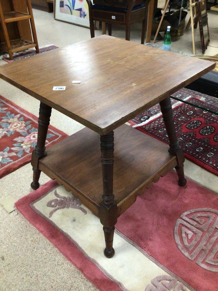 A VINTAGE TWO TIER SQUARE TABLE, 58 X 58 X 63CM - Image 2 of 2