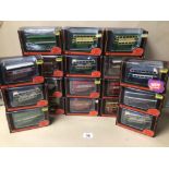 A COLLECTION OF GILBOW EXCLUSIVE FIRST EDITIONS DIE-CAST MODELS OF DOUBLE DECKER BUSES IN BOXES 1: