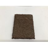 A BLACK FOREST STYLE WOODEN CARVED CARD CASE 10 X 8CM
