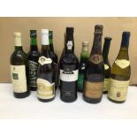 TEN BOTTLES OF ALCOHOL, WITH CONTENTS AND UNOPENED, INCLUDES A 1985 VEUVE CLICQUOT PONSARDIN