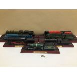 A COLLECTION OF SEVEN STATIC MODEL LOCOMOTIVE TRAINS, MALLARD, DUCHESS, AND PACIFIC