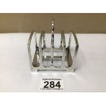 AN HALLMARKED SILVER FOUR DIVISION TOAST RACK 1904 BY JAMES DIXON AND SONS 98 GRAMS