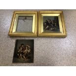 A PAIR OF 19TH CENTURY OILS ON METAL PANELS, STUDIES OF SEATED YOUTHS BOTH FRAMED AND GLAZED, 20 X