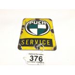 A VINTAGE SMALL PUCH SERVICE ENAMEL SIGN, 12 X 9CM