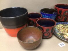 MIXED VINTAGE WEST GERMAN POTTERY, KAISER,TOPPERHOF AND MORE
