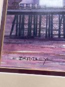 BRADLEY TWO SIGNED FRAMED AND GLAZED WATERCOLOURS BY LOCAL ARTIST, (BRIGHTON PIER AND AFTER THE