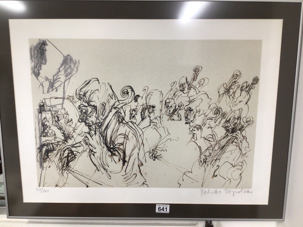 FELIKS TOPOLSKI FRAMED AND GLAZED LIMITED EDITION PRINT 164/200, 79 X 60CM