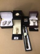 A MIX COLLECTION OF LADIES AND GENT’S WATCHES, SOME IN MATCHING BOXES, INCLUDES ACCURIST, SEKONDA
