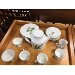 A NINETEEN-PIECE PORSGRUND NORWAY MOUNTAIN FLOWER SERIES TEA SERVICE