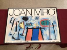 JOAN MIRO FRAMED PRINT, ABSTRACT ART, 88 X 62CM