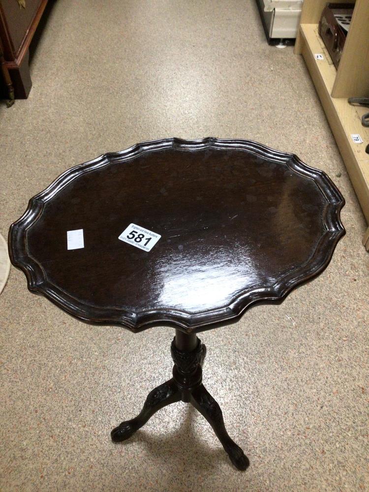 A VINTAGE PIECRUST WINE TABLE ORNATE CARVED LEGS, 56CM HIGH - Image 2 of 2