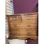 A VICTORIAN SATINWOOD TWO OVER TWO CHEST OF DRAWERS, 91 X 81 X 48CM