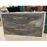 A VINTAGE FRAMED METAL CAR SHOWROOM SIGN ASTON MARTIN LAGONDA DEALERSHIP SIGN (CONISSURES CARS),