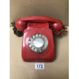 A VINTAGE RED TELEPHONE 1960S/70S